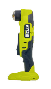 RYOBI ONE+ HP 18V compact right-angle drill in a tight space for overhead work