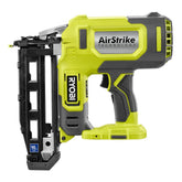 RYOBI ONE+ P326 nailer with compact nose for tight spots and precise nailing.