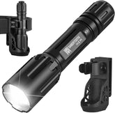 SABERTOOTH V1 police tactical flashlight beam distance shown for patrol visibility up to 420 meters