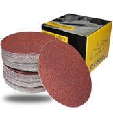 SACKORANGE 60-grit 5-inch sanding discs for fast material removal on wood and metal.