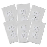 Safety Innovations self-closing outlet cover for center-screw outlets in white finish.