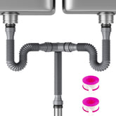 SAINT NIEVE flexible P-Trap kit assembly under the sink for easy maintenance.