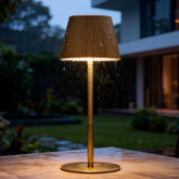 Saiweya cordless gold table lamp on desk offers portable illumination
