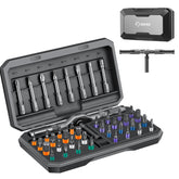 Saker 42-in-1 screwdriver with ergonomic T-handle for comfortable DIY tasks.