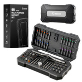 Saker 66-in-1 magnetic screwdriver set in a compact case for easy transport.
