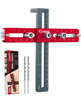 Saker doweling jig with aluminum body for durable, rust‑resistant installations.