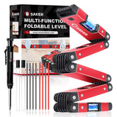 Saker foldable level compact storage in hand during setup