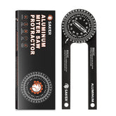Saker Miter Saw Protractor with laser-inside readings for precise crown molding setup.