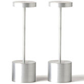 SAKRINGT silver aluminum body outdoor table lamp for durable patio lighting