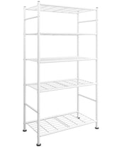 Sakugi 5-tier shelf assembly showcases sturdy frame for durable storage.