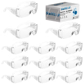 Salfboy safety goggles over eyeglasses for clear protection during work