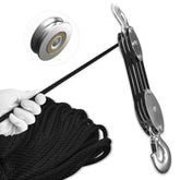 SALIFTFE block and tackle full setup for versatile garage lifting tasks.