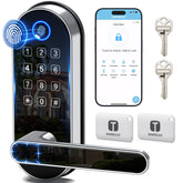 samtechT Bluetooth fingerprint smart lock front view for keyless home access