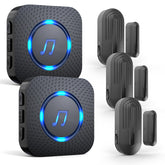 Sanjie door chime receiver plugged into outlet showing home setup and reliability
