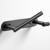 Sankecao black toilet paper holder front view, durable stainless steel for a sleek bathroom finish.