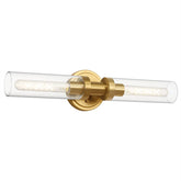 SANTOSTOCK brushed gold vanity light with glass tubes, ideal for bathroom mirror illumination