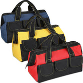 Sanwuta blue 13-inch tool bag with wide mouth for quick tool access