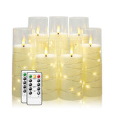 Sasigeiaa flameless candle with embedded star string for warm, decorative glow.