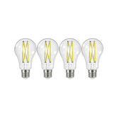 Nuvo Satco S12443 four-pack LED bulbs with clear finish for warm, inviting light.