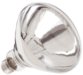 Satco S4885 heat lamp in clear shatterproof bulb for durable warmth in small spaces.