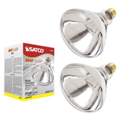 Satco S4999 250W BR40 heat bulb, clear finish, focused infrared warmth for heating tasks.