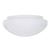 Satco white mushroom glass shade top view, enhancing classic fixtures with a clean glow