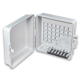 SatelliteSale weatherproof box front view showing durable outdoor enclosure