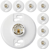 Saysurey E26 lamp holder 8-pack, front view for versatile ceiling lighting