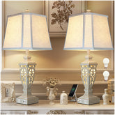 Scenekoy 28-5 inch lamp set base detail with hollow carved pattern for elegant ambiance
