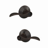 Schlage F51A ACC 716 aged bronze accent lever with keyed entry for secure access.