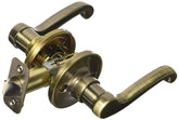 Schlage J Dexter antique brass universal passage lever, front view for interior doors; easy access.