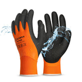 Schwer 2-pairs waterproof work gloves with double latex coating for dry hands in wet conditions.