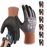 Schwer LT5626 front view, sandy-nitrile gloves showing durable abrasion resistance.
