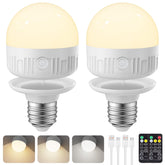 SCOPOW 2-pack rechargeable bulbs with remote for versatile ambient lighting.