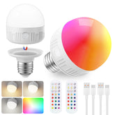 SCOPOW rechargeable light bulb with remote for easy dimming and ambience