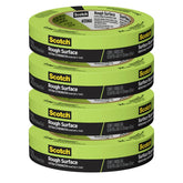 Scotch 2060 green masking tape shows strong adhesion on rough surfaces for sharp lines.