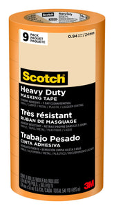 Scotch Heavy Duty Painter's Tape orange visible on surface for precise masking.