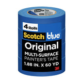 ScotchBlue Original Painter Tape four-roll pack enables precise lines on multiple surfaces.