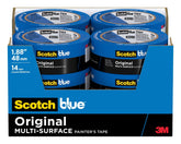 ScotchBlue Original painter's tape on wall for crisp edges and residue-free removal.