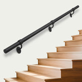 SDNBHT stair rail wall-mount eight feet in black aluminum offers a sturdy grip for indoor stairs