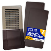 SEAL360 magnetic vent covers 3-pack on a steel vent showing complete seal.