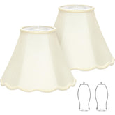 Seaside Village cream lamp shade top-view highlighting scalloped edge