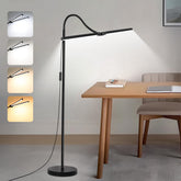 Seaside Village LED Floor Lamp with double head for broad-area lighting.