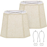 Seaside Village rectangle lamp shade in natural linen provides warm ambiance