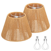 Seaside Village small rattan lamp shade top opening for compact lamps, warm glow