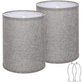 Seaside Village tall drum lampshade gray set 2 top 10in for a clean modern look