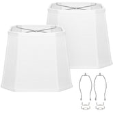 Seaside Village white rectangle lampshade showcasing 10.5 inch height for cozy ambient lighting