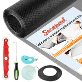 Secopad window screen repair kit, 48in-177in mesh roll for DIY replacements.