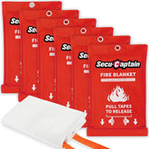 SecuCaptain emergency fire blanket in box ready for home safety use.