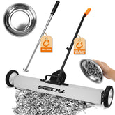 SEDY rolling magnetic sweeper clearing nails from workshop floor